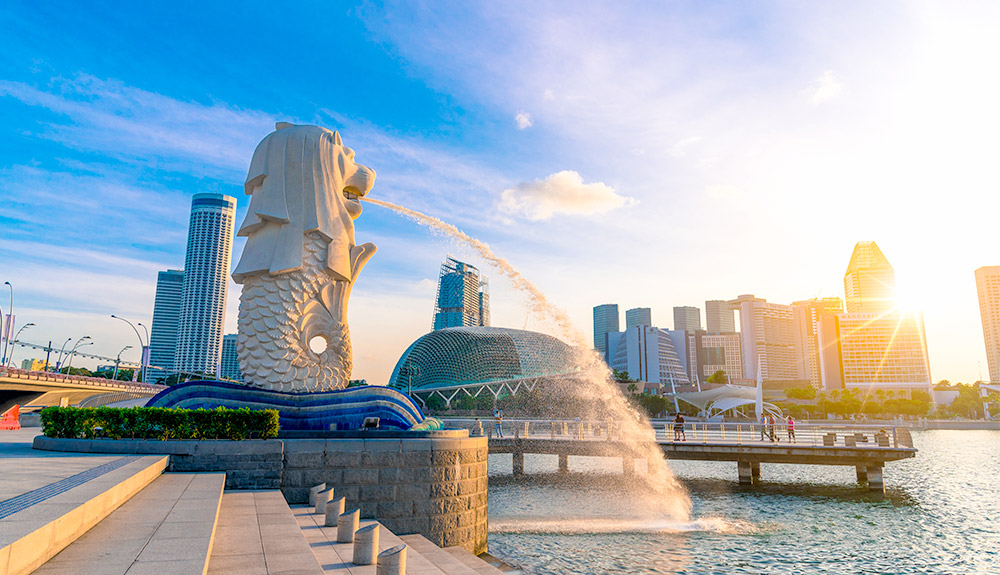du thuyền biển sư tử biển merlion singapore