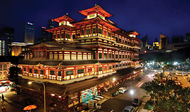khám phá du lịch chùa răng phật xá lợi Singapore